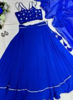 Georgette Blue Party Wear Hand Work Ready To Wear Lehenga Choli